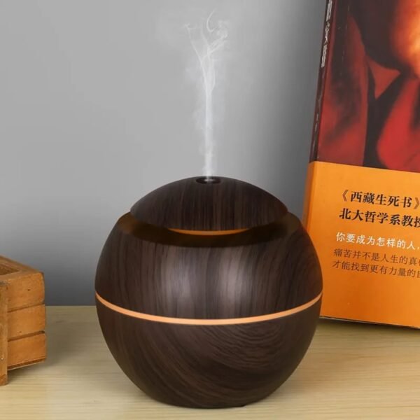 HUMIDIFICATEUR ,DIFFUSEUR DE SENTEUR rond (effet bois)