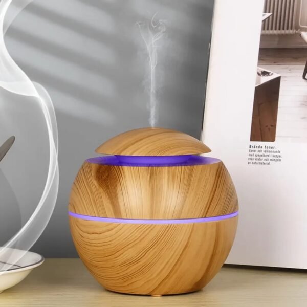 HUMIDIFICATEUR ,DIFFUSEUR DE SENTEUR rond (effet bois)